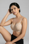 Zivame Padded Regular Wired 3/4th Coverage Tshirt Bra - Skin Bouquet — thumbnail 3